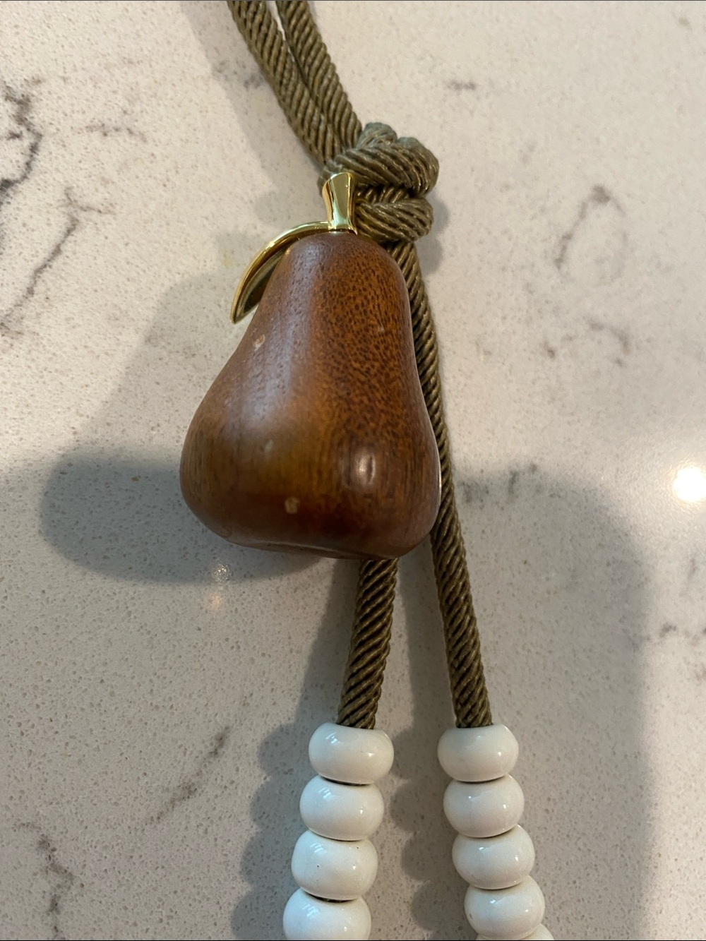 Madewell wood pear Beaded Tassel Keychain/ bag Charm - Picture 4 of 4